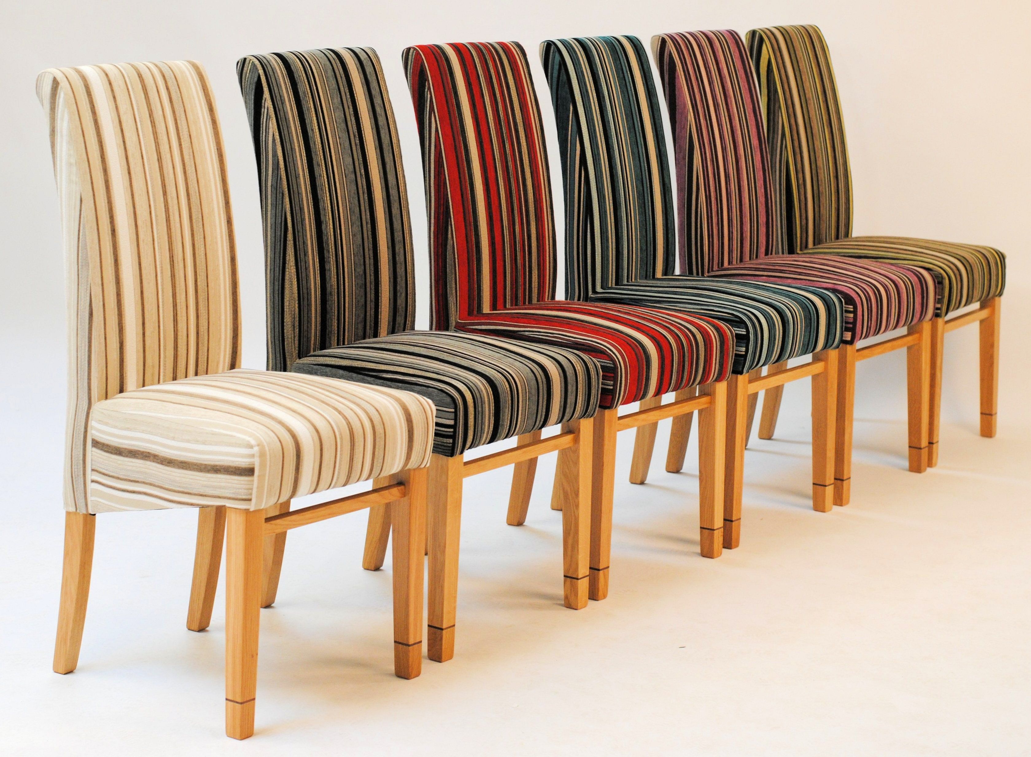 Striped Fabric Dining Room Chairs